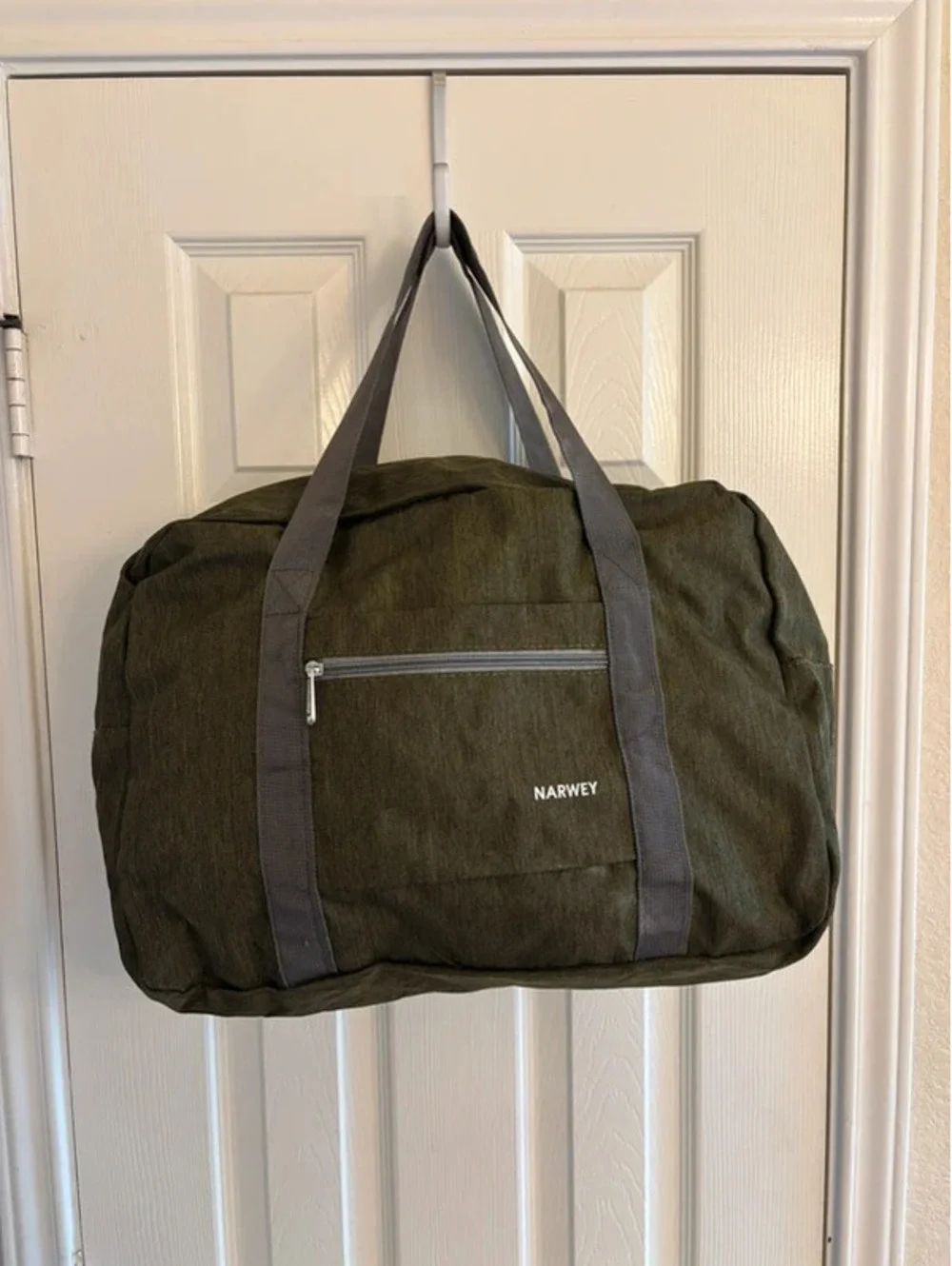 Narwey Foldable Travel Duffel Bag Olive Green Lightweight Weekender Carry On